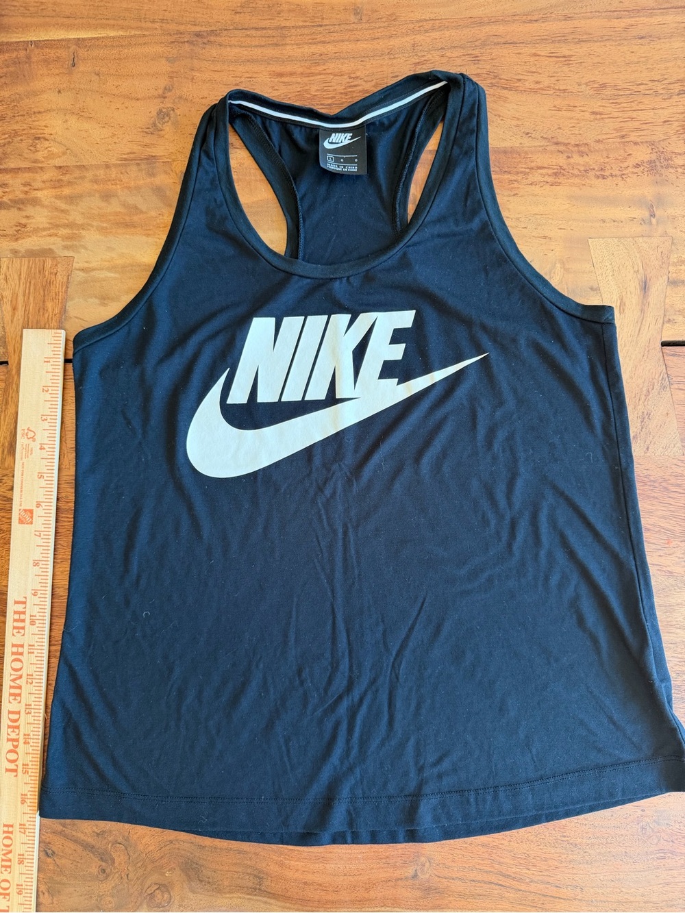Nike Black Tank Top with White Swoosh Logo